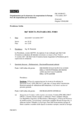 Giornale della 866a Seduta plenaria del Foro di cooperazione per la sicurezza