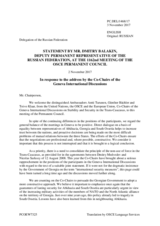 Statement by the Delegation of the Russian Federation in response to the address by the Co-Chairmen of the Geneva International Discussions