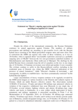 Statement by the Delegation of Ukraine on the Russia’s ongoing aggression against Ukraine and illegal occupation of Crimea