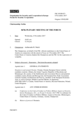 Journal of the 867th Plenary Meeting of the Forum for Security Co-operation