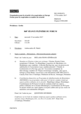 Journal de la 868me séance plénière du Forum