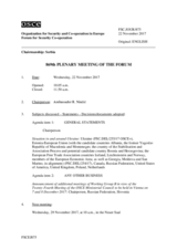 Journal of the 869th Plenary Meeting of the Forum for Security Co-operation