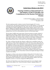 Statement by the Delegation of the United States of America on the Russia’s ongoing aggression against Ukraine and illegal occupation of Crimea