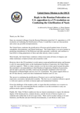 Statement by the Delegation of the United States of America in response to the statement by the Delegation of the Russian Federation on the glorification of Nazism