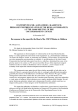 Statement by the Delegation of the Russian Federation in response to the report by the Head of the OSCE Mission to Moldova, Ambassador Michael Scanlan
