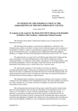Statement by the Estonian EU Presidency in response to the report by the Head of the OSCE Mission to Moldova, Ambassador Michael Scanlan