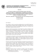 Statement by the Delegation of Armenia in response to the statements by the Personal Representatives of the Chairperson-in-Office for tolerance and non-discrimination