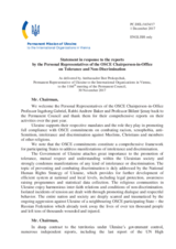 Statement by the Delegation of Ukraine in response to the statements by the Personal Representatives of the Chairperson-in-Office for tolerance and non-discrimination
