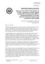 Statement by the Delegation of the United States of America in response to the update by Ambassador Martin Sajdik and to the report by Ambassador Ertugrul Apakar