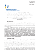 Statement by the Delegation of the Ukraine in response to the update by Ambassador Martin Sajdik and to the report by Ambassador Ertugrul Apakar