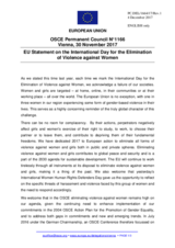 Statement by the Estonian EU Presidency on the International Day for the Elimination of Violence against Women, observed on 25 November 2017