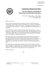 Statement by the Delegation of the United States of America on the amendments to the legislation affecting freedom of expression in the Russian Federation