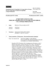Diario de la 67ª Reunión conjunta del Foro de Cooperación en materia de Seguridad y del Consejo Permanente 