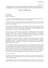 Statement by H.E. Edward Nalbandian, Minister of Foreign Affairs 