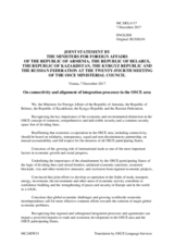 Armenia, Belarus, Kazakhstan, Kyrgyzstan, the Russian Federation, Joint Statement by the Ministers