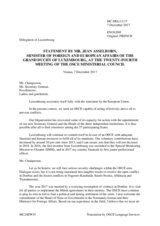 Statement by H.E. Jean Asselborn, Minister for Foreign and European Affairs 