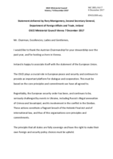 Statement by Rory Montgomery, Second Secretary General, Department of Foreign Affairs and Trade