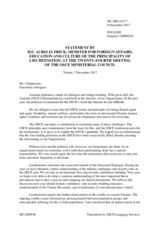 Statement by H.E. Aurelia Frick, Minister for  Foreign Affairs, Justice and Culture