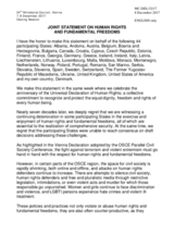 Joint Statement on Human Rights and Fundamental Freedoms