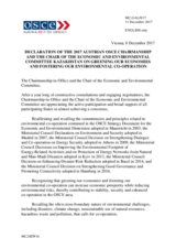 Declaration of the 2017 Austrian OSCE Chairmanship and the Chair of the EEC Kazakhstan on Greening our Economies and Fostering our Environmental Co-operation