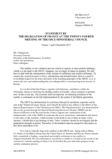 Statement by H.E. Veronique Roger - Lacan, Ambassador and Permanent Representative