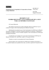 Decision No. 1/17 - Appointment of the OSCE High Commissioner on National Minorities