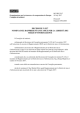 Decision No. 2/17 - Appointment of the OSCE Representative on Freedom of the Media