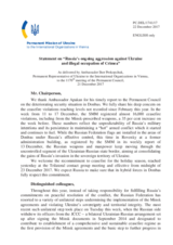 Statement by the Delegation of Ukraine on the Russia’s ongoing aggression against Ukraine and illegal occupation of Crimea