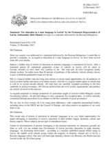 Statement by the Delegation of Latvia in response to the statement by the Delegation of the Russian Federation on the violations of the linguistic rights of national minorities in Latvia