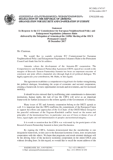 Statement by the Delegation of Armenia in response to the address by the European Commissioner for European Neighbourhood Policy and Enlargement Negotiations, H.E. Johannes Hahn