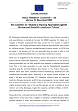 Statement by the Estonian EU Presidency on the Russia’s ongoing aggression against Ukraine and illegal occupation of Crimea