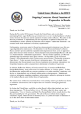Statement by the Delegation of the United States of America on the freedom of expression in the Russian Federation