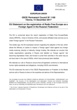 Statement by the Estonian EU Presidency on the freedom of expression in the Russian Federation