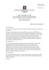 Statement by the Delegation of Norway, also on behalf of Canada, Iceland, Liechtenstein and Switzerland, on the ban on LGBTI activities in Turkey