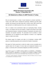 Statement by the Estonian EU Presidency on the ban on LGBTI activities in Turkey