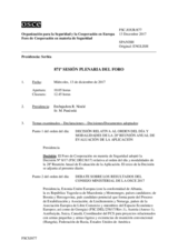 Diario de la 871ª Sesión plenaria del Foro de Cooperación en materia de Seguridad  
