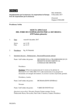 Giornale della 870a Seduta speciale del Foro di cooperazione per la sicurezza