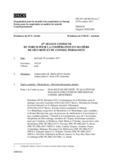 Journal de la 67ème séance commune du Forum pour la coopération en matière de sécurité et du Conseil permanent