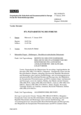 Journal der 873. Plenarsitzung des Forums