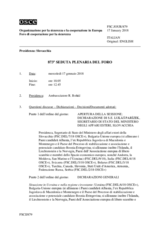 Giornale della 873a Seduta plenaria del Foro di cooperazione per la sicurezza