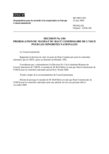 Ministerial Council Decision No. 1/04 (fr)
