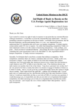 Second statement by the Delegation of the United States of America in response to the statement by the Delegation of the Russian Federation on the violations of freedom of the media in the United States of America