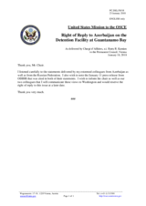 Statement by the Delegation of the United States of America in response to the statements by delegations on the human rights violations at the Guantánamo Bay detention facility
