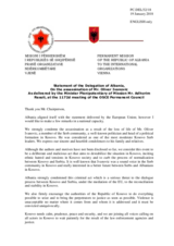 Statement by the Delegation of Albania on the murder of Mr. O. Ivanović