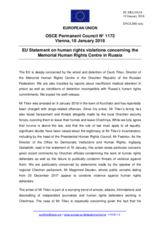 Statement by the Bulgarian EU Presidency on the human rights violations concerning the Memorial Human Rights Centre in the Russian Federation