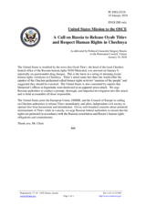 Statement by the Delegation of the United States of America on the human rights violations concerning the Memorial Human Rights Centre in the Russian Federation