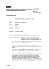 Diario de la 875ª Sesión plenaria del Foro de Cooperación en materia de Seguridad  