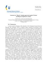 Statement by the Delegation of Ukraine on the Russia’s ongoing aggression against Ukraine and illegal occupation of Crimea