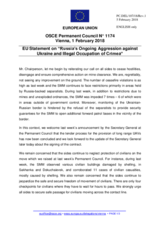 Statement by the Bulgarian EU Presidency on the Russia’s ongoing aggression against Ukraine and illegal occupation of Crimea