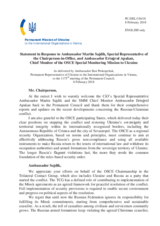 Statement by the Delegation of Ukraine in response to the update by Ambassador Martin Sajdik and to the report by Ambassador Ertugrul Apakan